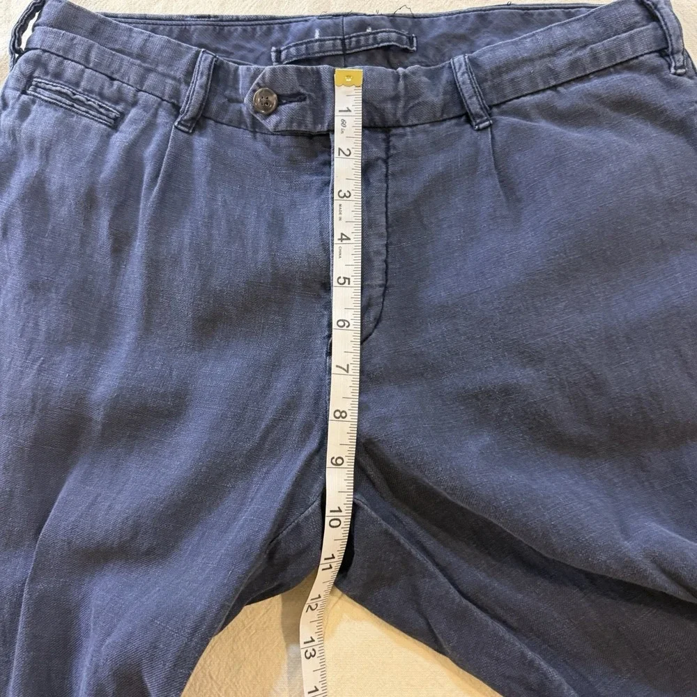 Polo Ralph Lauren Linen Blend Pants Mens 34x30 Slim Fit Blue Lightweight Woven